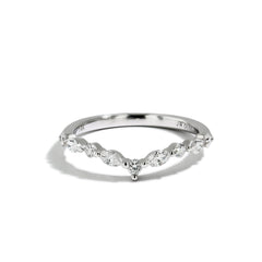 Single Prong Contour Diamond Band in 14K Yellow Gold