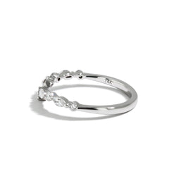 Single Prong Contour Diamond Band in 14K White Gold