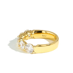 5 Round Diamond Band in Yellow Gold - 2.5ctw
