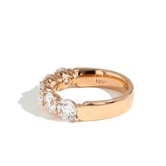 5 Round Diamond Band in Rose Gold - 2.5ctw