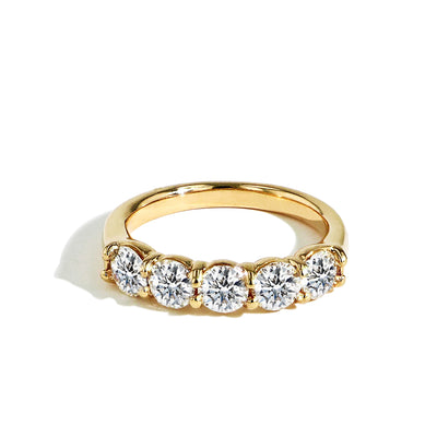 5 Round Diamond Band in Yellow Gold - 1.50ctw - Private Label product