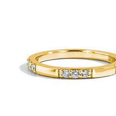 Triple Diamond Station  Band in 14K Yellow Gold