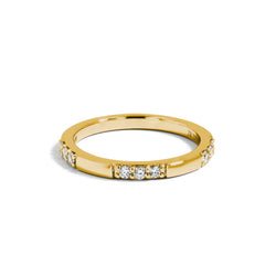 Triple Diamond Station  Band in 14K Yellow Gold