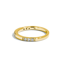 Triple Diamond Station  Band in 14K Yellow Gold