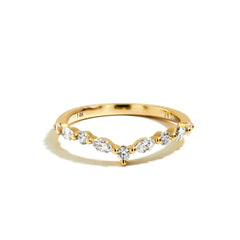 Single Prong Contour Diamond Band in 14K Yellow Gold