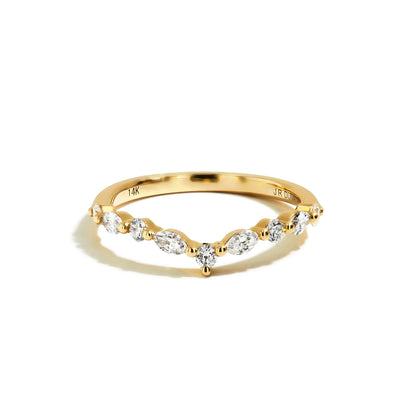 Single Prong Contour Diamond Band in 14K Yellow Gold - Private Label product