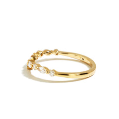 Single Prong Contour Diamond Band in 14K White Gold