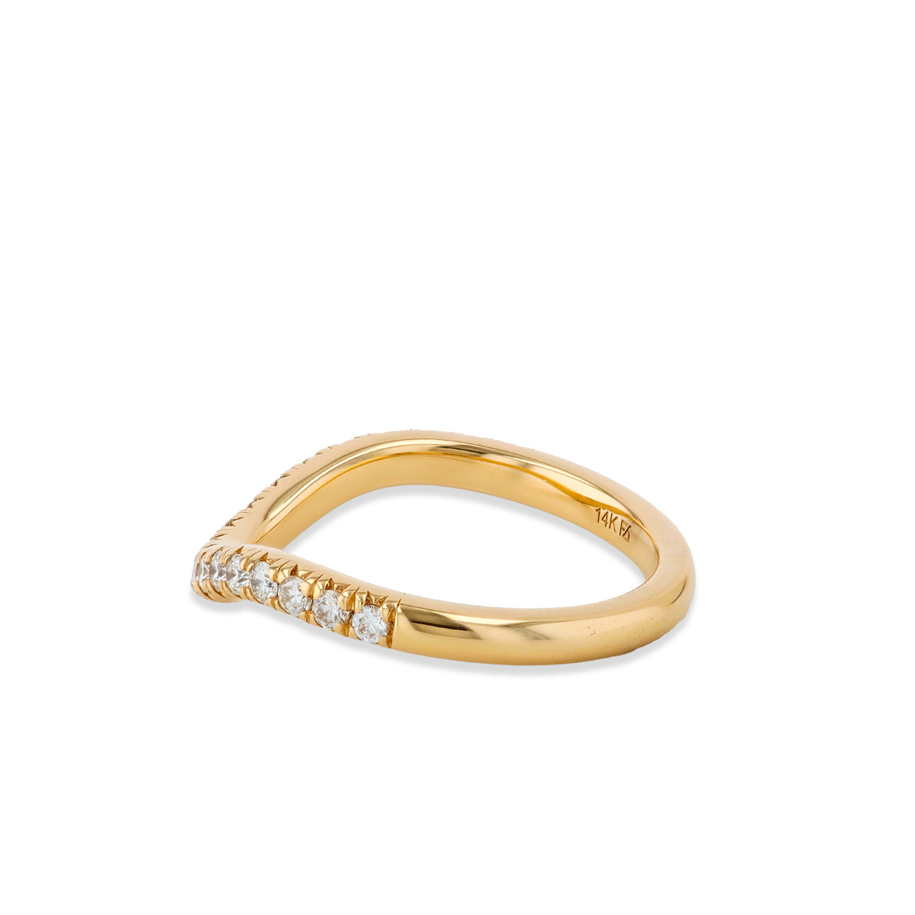 3/4 Diamond Curved Wedding Band