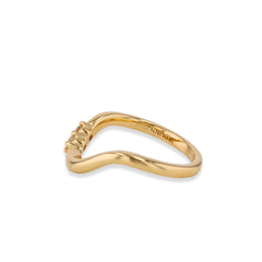 Off-Set Diamond Curved Wedding Band