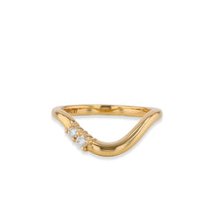 Off-Set Diamond Curved Wedding Band