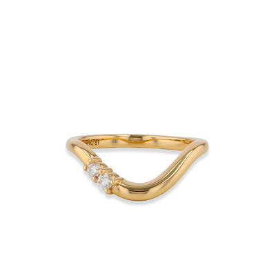 Off-Set Diamond Curved Wedding Band - Private Label product