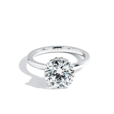 3.59 Carat Round-Cut Lab-Grown Diamond Hidden Halo Engagement Ring in 14K White Gold - Private Label product