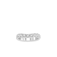 1 Carat Curved Diamond Wedding Band in White Gold