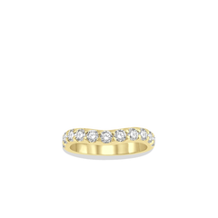 1 Carat Curved Diamond Wedding Band in Yellow Gold
