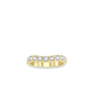 1 Carat Curved Diamond Wedding Band in Yellow Gold - Private Label product