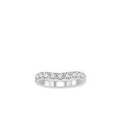 .75 Carat Curved Diamond Wedding Band in White Gold