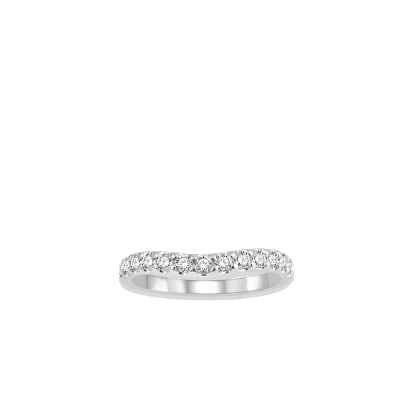 .50 Carat Curved Diamond Wedding Band in White Gold