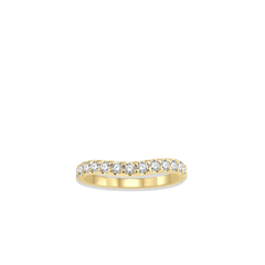 .50 Carat Curved Diamond Wedding Band in Yellow Gold