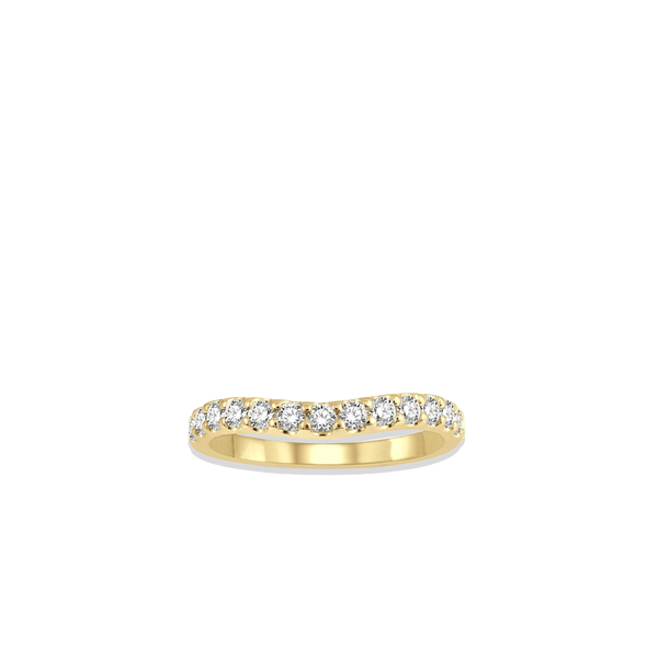 .50 Carat Curved Diamond Wedding Band in Yellow Gold