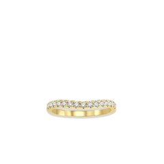 .33 Carat Curved Diamond Wedding Band in Yellow Gold
