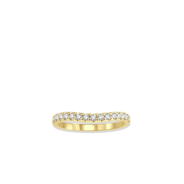 .33 Carat Curved Diamond Wedding Band in Yellow Gold