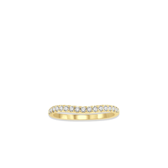 .25 Carat Curved Diamond Wedding Band in Yellow Gold