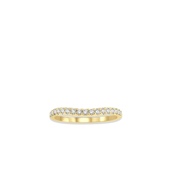 .25 Carat Curved Diamond Wedding Band in Yellow Gold