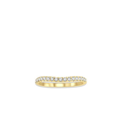 .25 Carat Curved Diamond Wedding Band in Yellow Gold - Private Label product