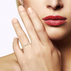 .25 Carat Curved Diamond Wedding Band in Yellow Gold