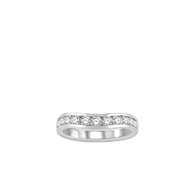 .75 Carat Diamond Channel Curved Wedding Band in White Gold - Private Label product