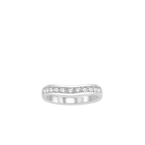.50 Carat Diamond Channel Curved Wedding Band in White Gold
