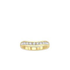 .50 Carat Diamond Channel Curved Wedding Band in Yellow Gold