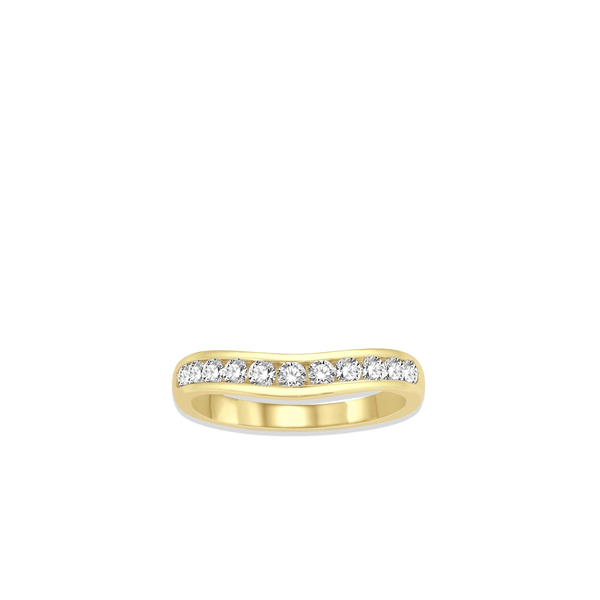 .50 Carat Diamond Channel Curved Wedding Band in Yellow Gold