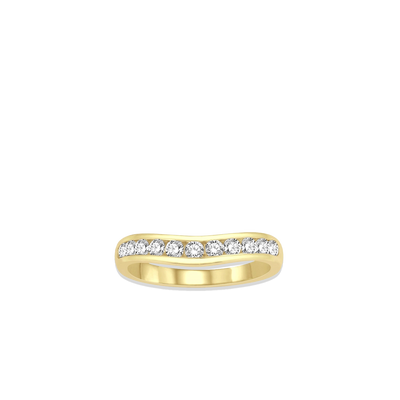 .50 Carat Diamond Channel Curved Wedding Band in Yellow Gold - Private Label product