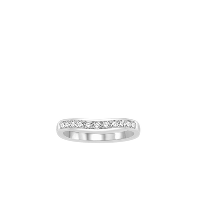 .33 Carat Diamond Channel Curved Wedding Band in White Gold - Private Label product