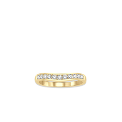 .33 Carat Diamond Channel Curved Wedding Band in Yellow Gold