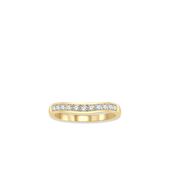 .33 Carat Diamond Channel Curved Wedding Band in Yellow Gold