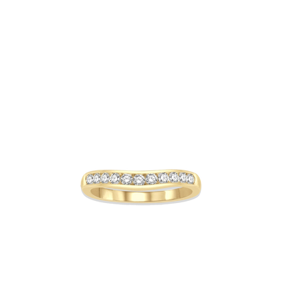 .33 Carat Diamond Channel Curved Wedding Band in Yellow Gold - Private Label product
