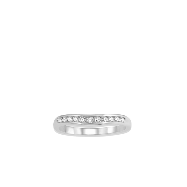 .25 Carat Diamond Channel Curved Wedding Band in White Gold