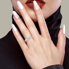 .25 Carat Diamond Channel Curved Wedding Band in White Gold