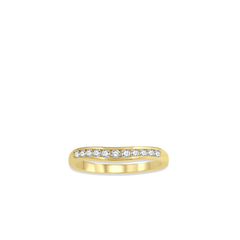 .25 Carat Diamond Channel Curved Wedding Band in Yellow Gold