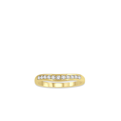 .25 Carat Diamond Channel Curved Wedding Band in Yellow Gold - Private Label product