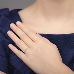 .25 Carat Diamond Channel Curved Wedding Band in Yellow Gold