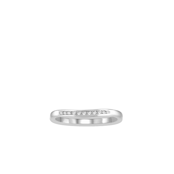 .10 Carat Diamond Channel Curved Wedding Band in White Gold