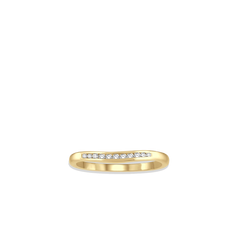 .10 Carat Diamond Channel Curved Wedding Band in Yellow Gold
