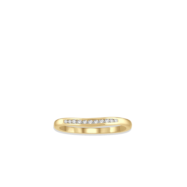 .10 Carat Diamond Channel Curved Wedding Band in Yellow Gold