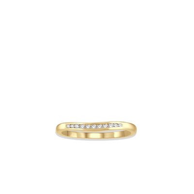 .10 Carat Diamond Channel Curved Wedding Band in Yellow Gold - Private Label product