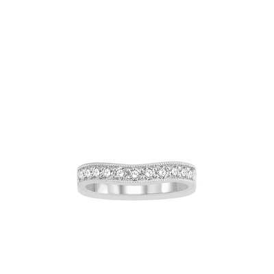 .50 Carat Curved Milgrain Wedding Band in White Gold - Private Label product