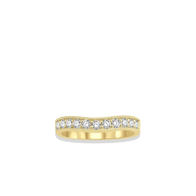 .50 Carat Curved Milgrain Wedding Band in Yellow Gold - Private Label product