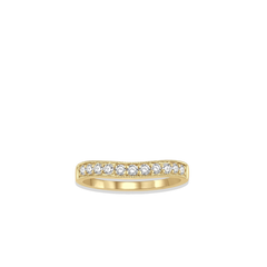 .33 Carat Curved Milgrain Wedding Band in Yellow Gold